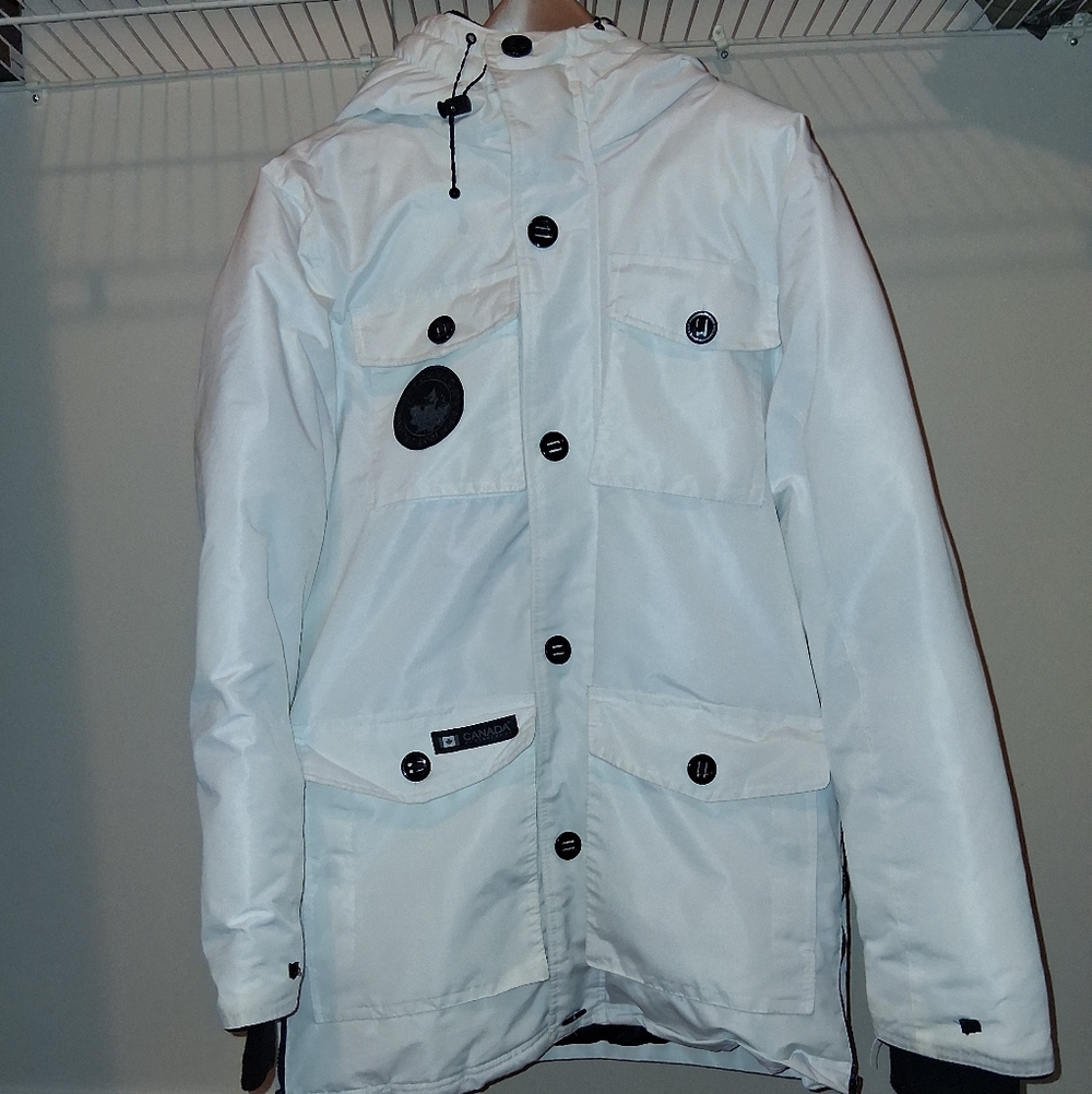Canada Weather Gear White Parka Coat Size Medium